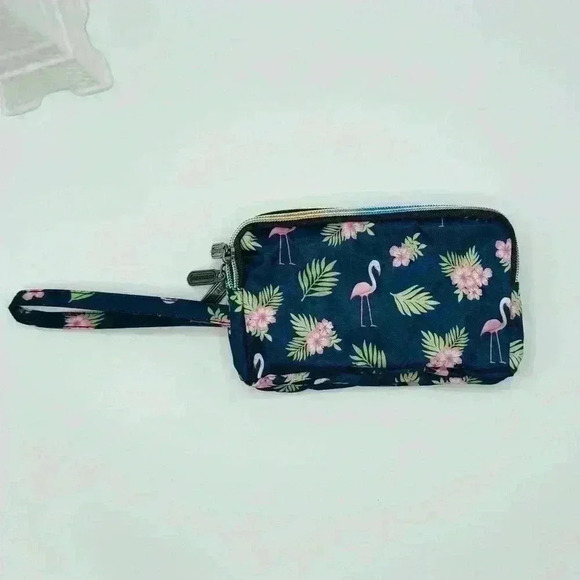 Flamingo Makeup Cosmetic Wristlet - Picture 6 of 6